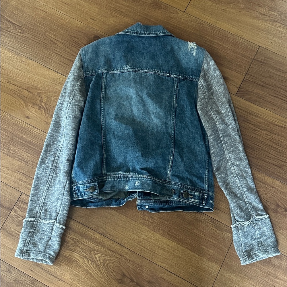 Free People Women's Denim and Gray Knit‎ Jacket - Picture 4 of 4
